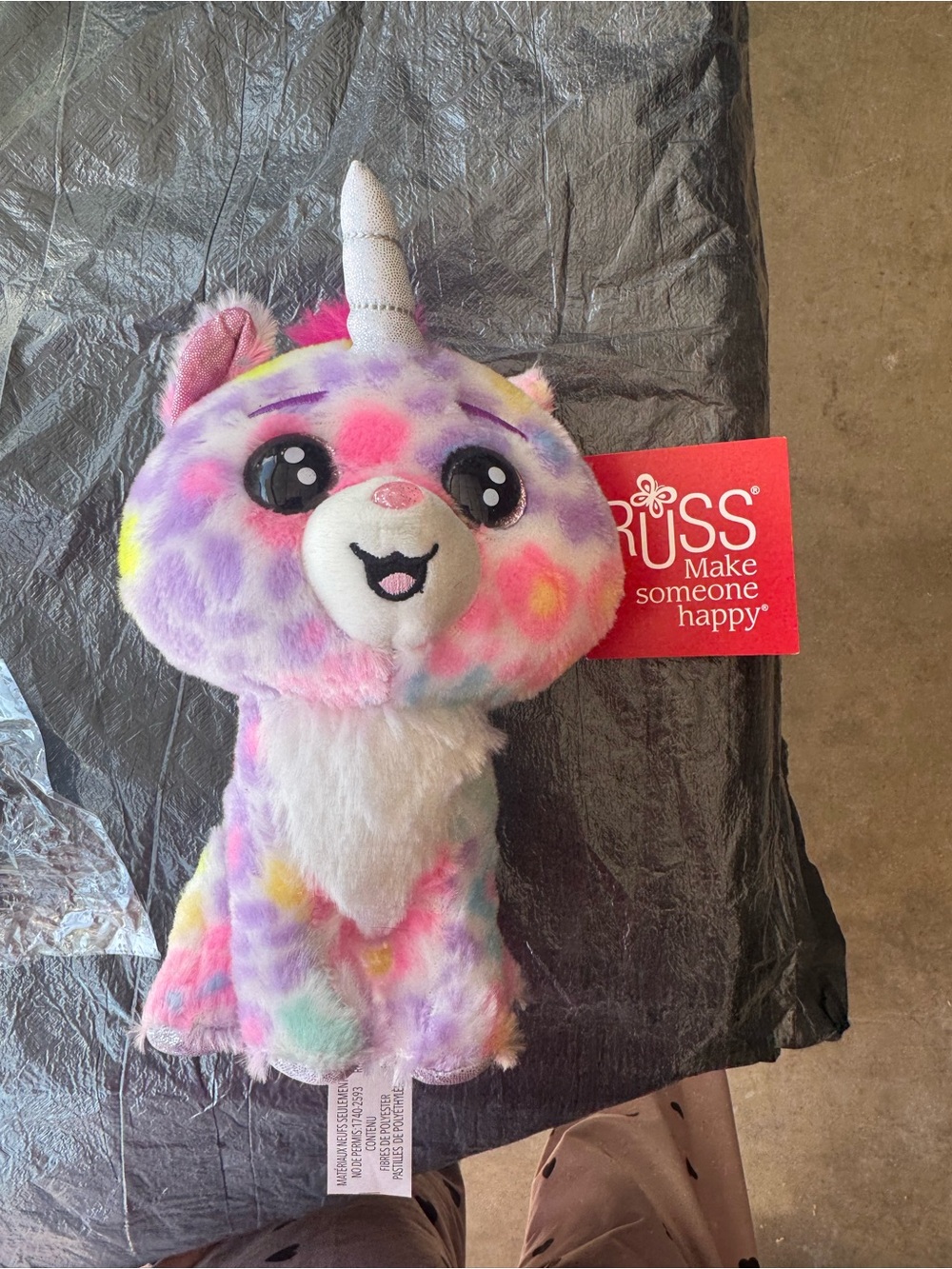 Russ Pastel Rainbow Unicorn Plush - Purple, Pink, Yellow, Blue